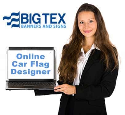 Woman showing online design center on laptop.