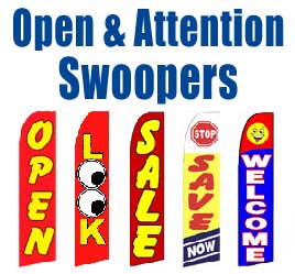 Open and Attention Grabbing Swooper Flags 
