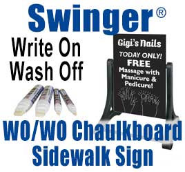 Swinger Write On/Wash Off Chalkboard Sidewalk Signs