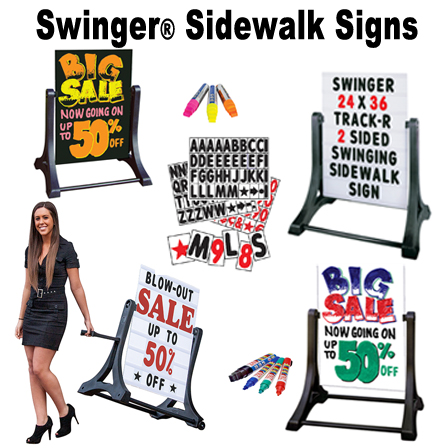 Variety of Swinger Sidewalk Signs