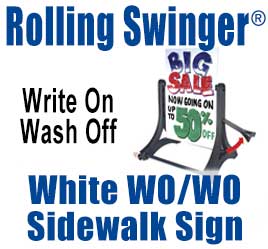 Rolling Swinger White Write On/Wash Off Sidewalk Signs