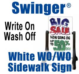 Swinger White Write On/Wash Off Sidewalk Signs