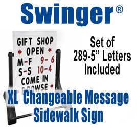Swinger White XL Changeable Message Sidewalk Signs