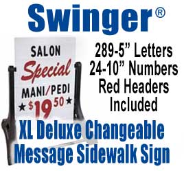 Swinger White XL Deluxe Changeable Message Sidewalk Signs