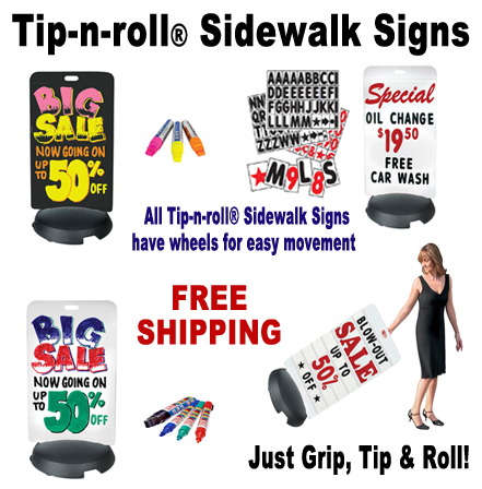 Tip-n-Roll Sidewalk Signs