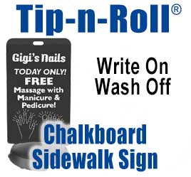 Tip-n-Roll Write On/Wash Off Chalkboard Sidewalk Signs