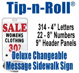 Tip-n-Roll Deluxe Changeable Message Sidewalk Signs