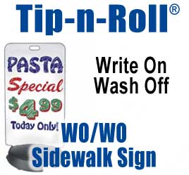 Tip-n-Roll Write On/Wash Off Sidewalk Signs