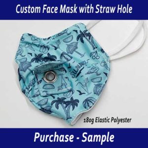 Custom Face Mask with Straw Hole Sample