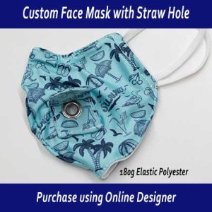 Custom Face Mask with Straw Hole Online Designer