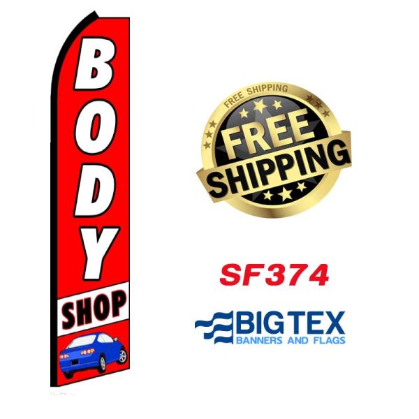 Red Body Shop Swooper Flag
