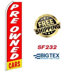 Red Preowned Cars Swooper Flag