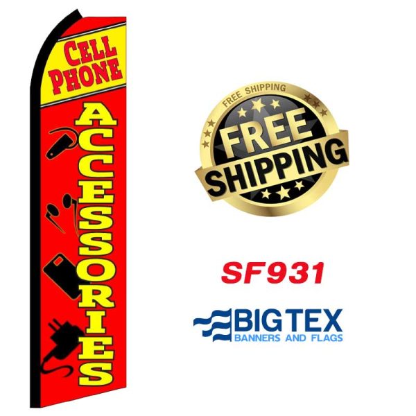 Red Cellphone Accessories Swooper Flag