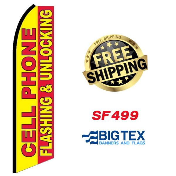 Cellphone Flashing Swooper Flag