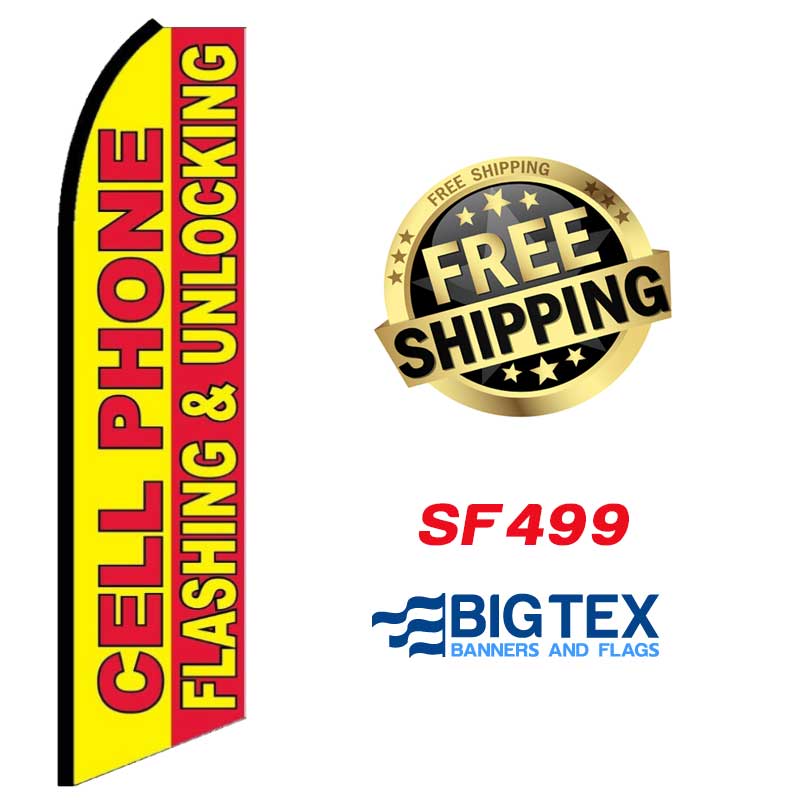 Cellphone Flashing Swooper Flag