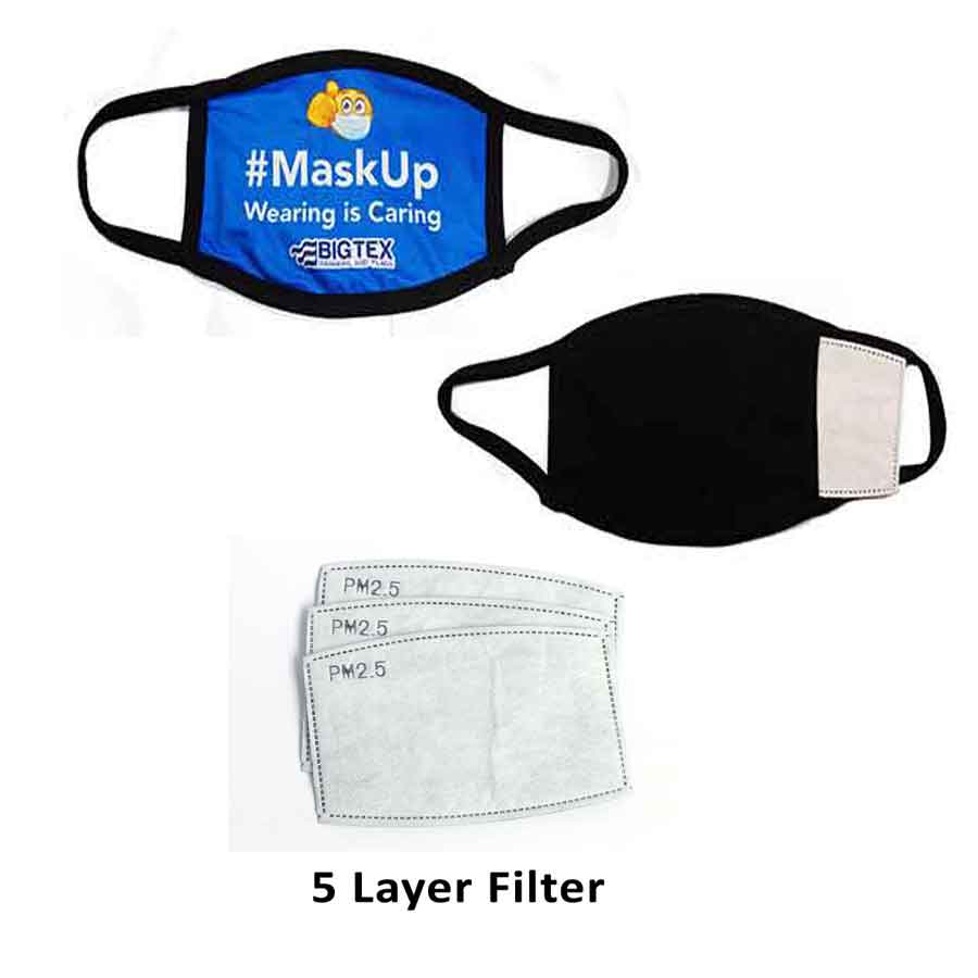 front of masks and back with filter pocket