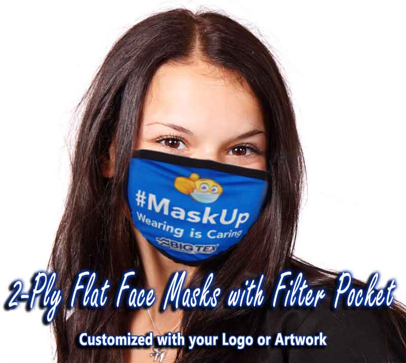 flat face mask with filter pocket