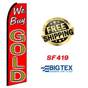 We Buy Gold-Red Swooper Flag