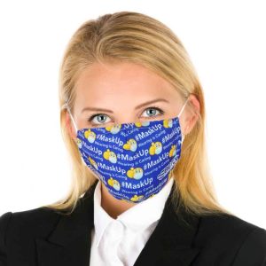 Young woman wearing 3d face mask