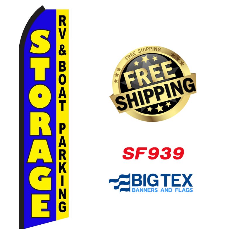 Vista Flags Windless Feather Flag Bundle – Complete Kit For RV, Boat, Parking (Storage)