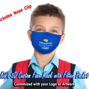 Kids 3D Face Mask with Filter Pocket