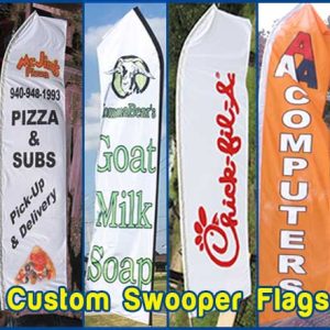 Custom Swooper Flag montage