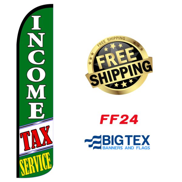 Green Income Tax Service Feather Flag FF24