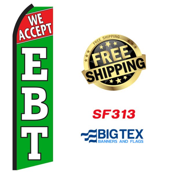 We Accept EBT Swooper Flag SF313