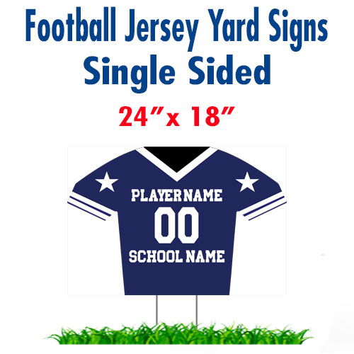 football jersey yard sign