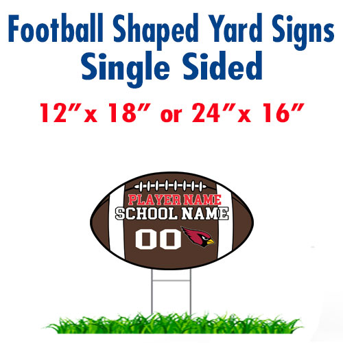 football shaped yard sign