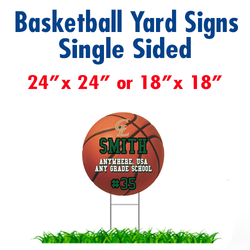 Basketball yard signs