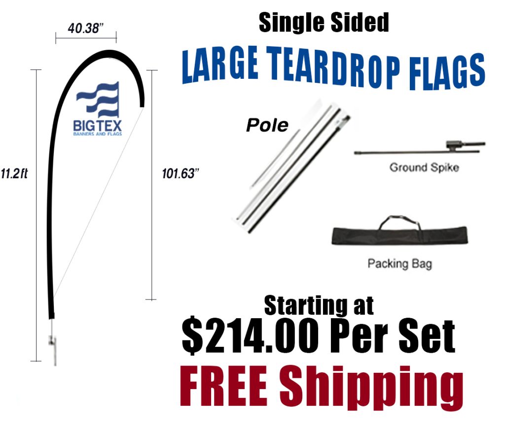 teardrop flag large single sided