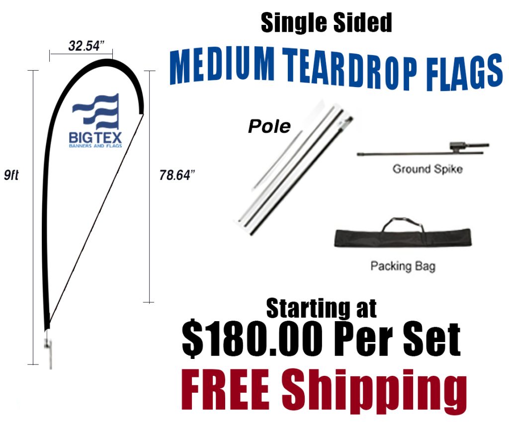 medium teardrop flag
