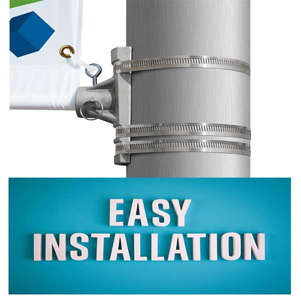 Easy Installation of pole banner hardware kit