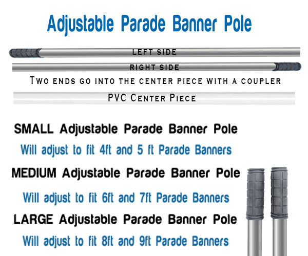 adjustable parade banner pole