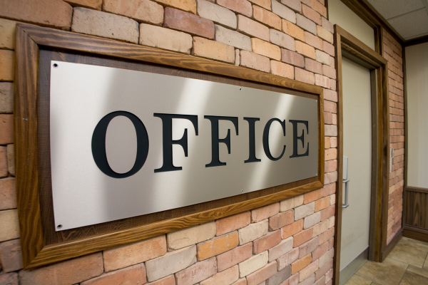 aluminum office sign