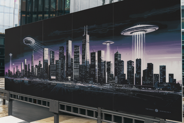sample of modern art aluminum sign