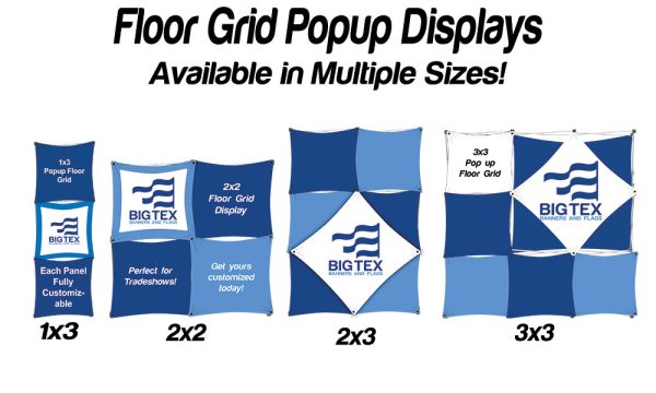 Pop up floor grid display standard