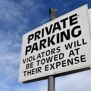 private parking aluminum sign