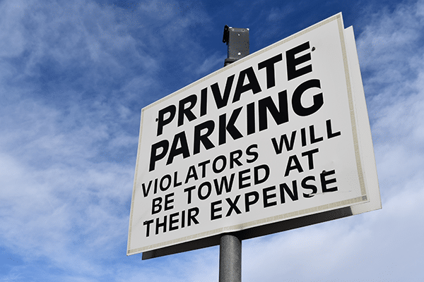 private parking aluminum sign